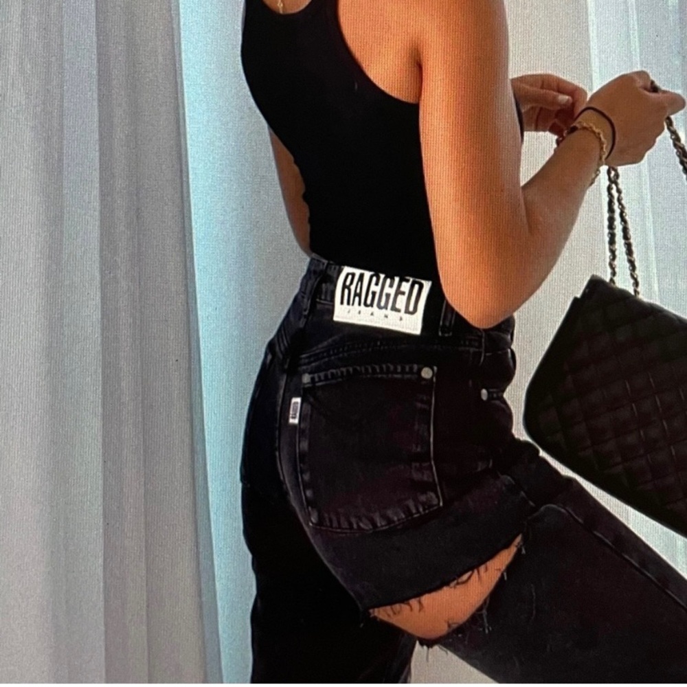 Ragged butt cut jeans CROPPED